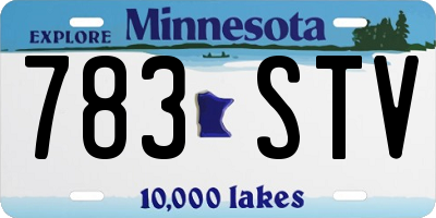 MN license plate 783STV