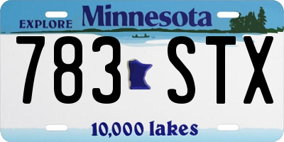MN license plate 783STX