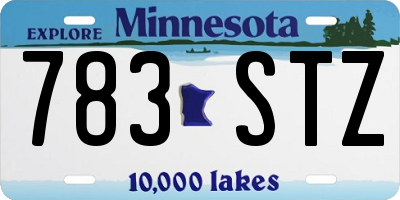 MN license plate 783STZ
