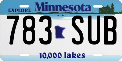 MN license plate 783SUB