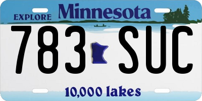 MN license plate 783SUC