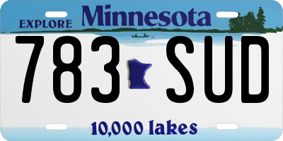 MN license plate 783SUD