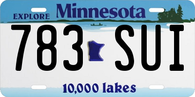 MN license plate 783SUI