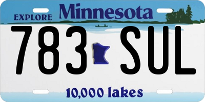 MN license plate 783SUL