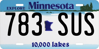 MN license plate 783SUS