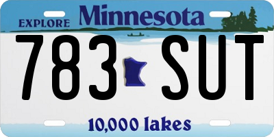MN license plate 783SUT