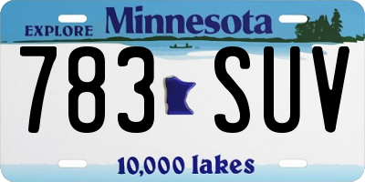 MN license plate 783SUV