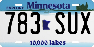MN license plate 783SUX