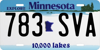 MN license plate 783SVA