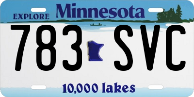 MN license plate 783SVC