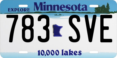 MN license plate 783SVE