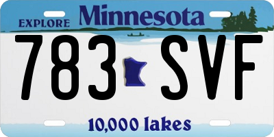 MN license plate 783SVF