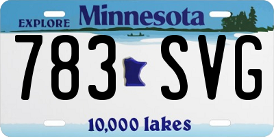 MN license plate 783SVG