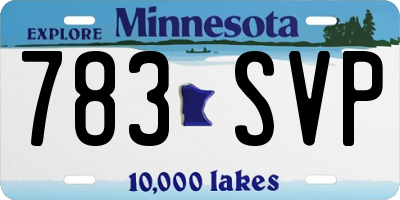 MN license plate 783SVP