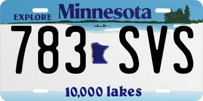 MN license plate 783SVS