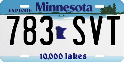 MN license plate 783SVT