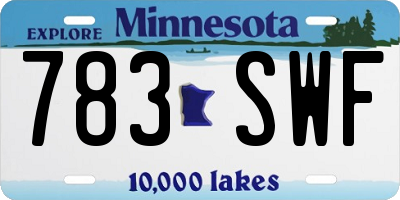 MN license plate 783SWF