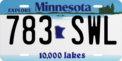 MN license plate 783SWL