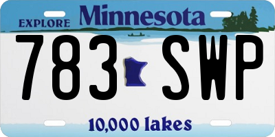 MN license plate 783SWP