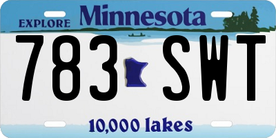 MN license plate 783SWT