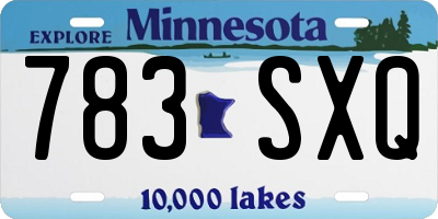MN license plate 783SXQ