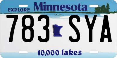 MN license plate 783SYA