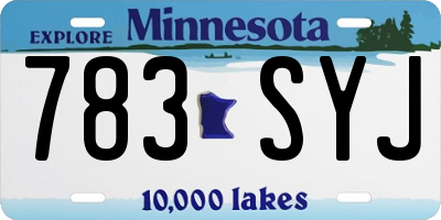MN license plate 783SYJ