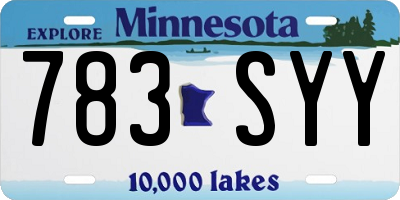 MN license plate 783SYY