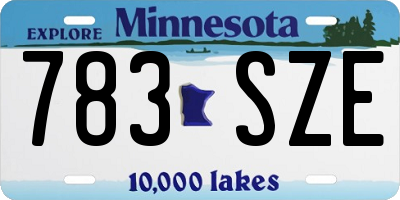 MN license plate 783SZE