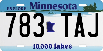 MN license plate 783TAJ