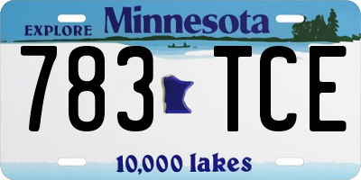 MN license plate 783TCE
