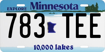 MN license plate 783TEE