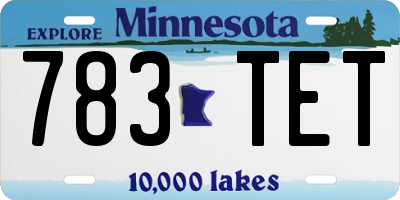 MN license plate 783TET