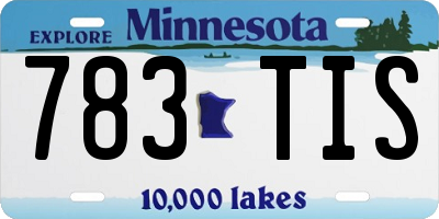 MN license plate 783TIS