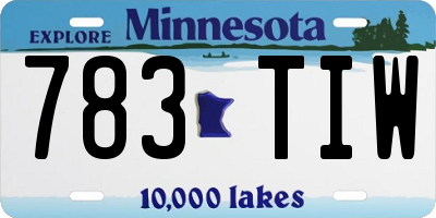 MN license plate 783TIW