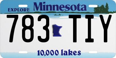 MN license plate 783TIY