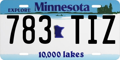 MN license plate 783TIZ
