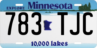 MN license plate 783TJC