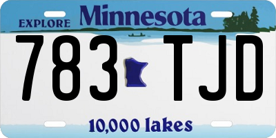 MN license plate 783TJD