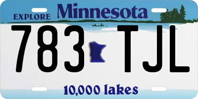 MN license plate 783TJL
