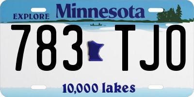 MN license plate 783TJO