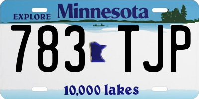 MN license plate 783TJP