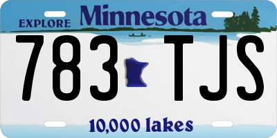 MN license plate 783TJS