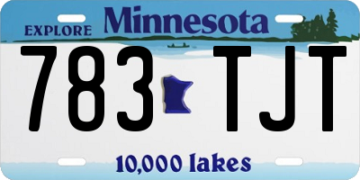MN license plate 783TJT