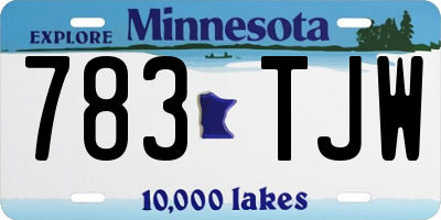 MN license plate 783TJW