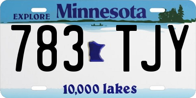 MN license plate 783TJY