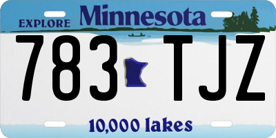MN license plate 783TJZ