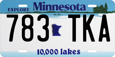 MN license plate 783TKA