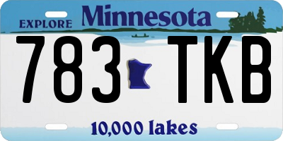 MN license plate 783TKB