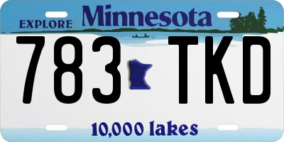 MN license plate 783TKD